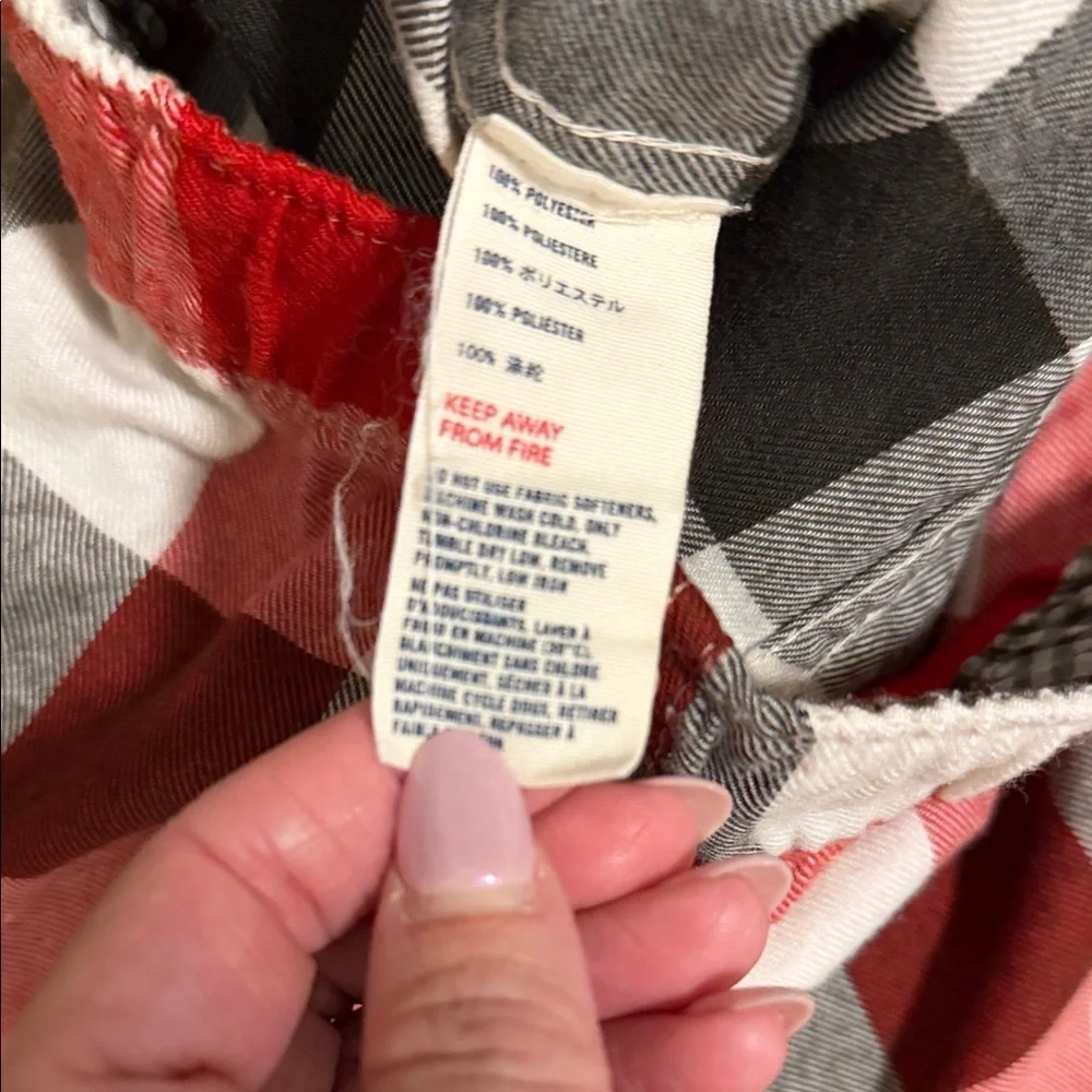 Abercrombie & Fitch Women’s XL Flannel Pajama Pants Red Plaid Drawstring Vintage